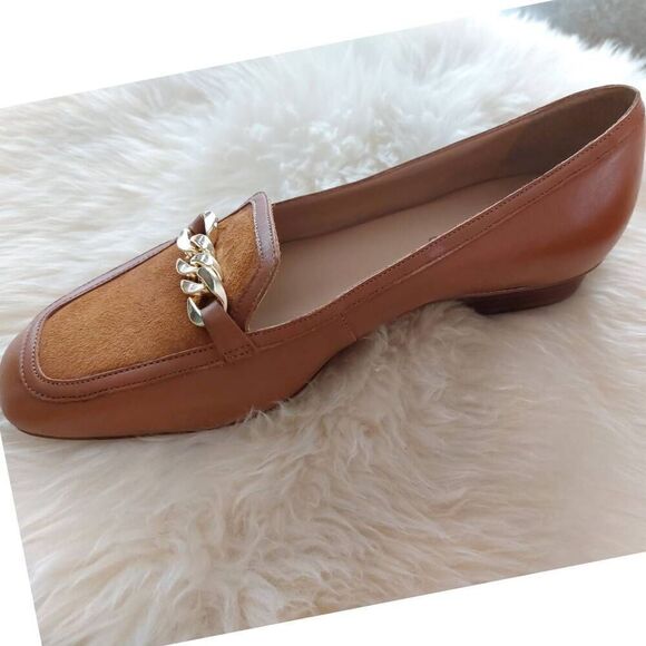 Talbots Estelle Gold Chain detailed loafer flat size 7.5 - Picture 3 of 9